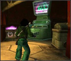 Podejdź do przycisku i wciśnij go, spowoduje to wyłączenie zapory laserowej - 65 Slaughterhouse | Beyond Good & Evil - Beyond Good & Evil - poradnik do gry