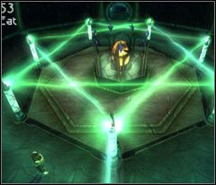 Podejdź do pierwszego słupa (tego najbliżej mostu) i obróć go w stronę jednego z kryształów drugiej (wewnętrznej) zapory - 76 Selene | Beyond Good & Evil - Beyond Good & Evil - poradnik do gry