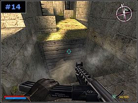 Od razu skorzystałem z wielkiej zapadni [#15] , która otworzyła się pośrodku placu, by przejść podziemnymi korytarzami do dźwigni w ścianie - Misja 2 - Próba ognia (karabinowego) | Contract JACK - Contract J.A.C.K. - poradnik do gry