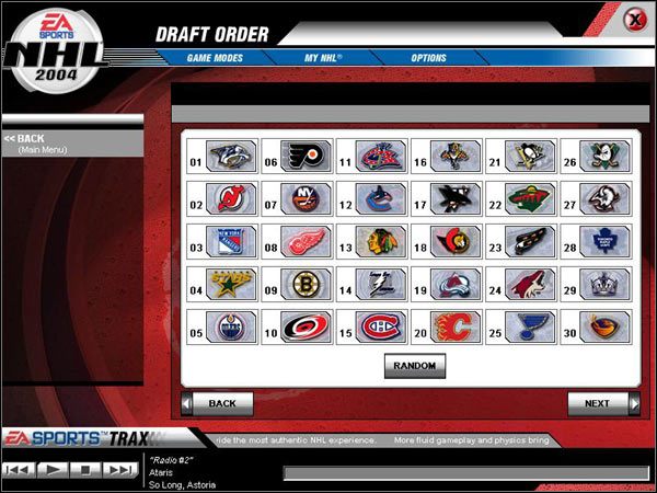 Widzimy kolejność w jakiej managerowie drużyn będą wybierać zawodników do swoich drużyn - Fantasy Draft | NHL 2004 - NHL 2004 - poradnik do gry