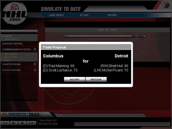 W podobnych sytuacjach, zresztą jak i generalnie przy transferach i wymianach graczy należy pamiętać o żelaznej zasadzie - Wymiany, zakupy i kontrakty | NHL 2004 - NHL 2004 - poradnik do gry