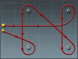 Mapa wygląda na skomplikowaną i taka w rzeczywistości jest - Test Driver (1) | Factory Driver w Need for Speed Porsche 2000 - Need for Speed: Porsche 2000 - poradnik do gry