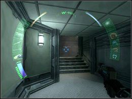 Ustaw się w ukazanym na screenie miejscu - Mako Ballistics Interior #1 | Seattle | Deus Ex Invisible War - Deus Ex: Invisible War - poradnik do gry