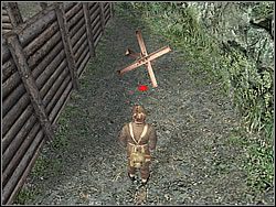 Znajdziesz go zaraz po wyjściu z głównej bramy i przejściu w lewo po schodkach, pomiędzy skały - Ćwiczenia polowe cd. | Trening do Hidden and Dangerous 2 - Hidden and Dangerous 2 - poradnik do gry