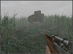 Wróć na trasę czołgu i podejdź nią na górę, pod bunkier (trzymając się lewej strony mapy) - Mountain King cd. | Operation Stranger | Hidden and Dangerous 2 - Hidden and Dangerous 2 - poradnik do gry