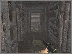 Idąc dalej natkniesz się na jeszcze kilku, jedną drabinę (wrócisz do niej zaraz) i zablokowane przejście - Mountain King cd. | Operation Stranger | Hidden and Dangerous 2 - Hidden and Dangerous 2 - poradnik do gry