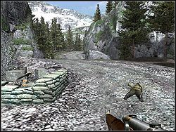 Gdy załatwisz obstawę pojazdu opancerzonego, ruszaj dalej drogą - Babes in the Wood cd. | Operation Challenger | Hidden and Dangerous 2 - Hidden and Dangerous 2 - poradnik do gry