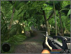 W dżungli znajdziesz schody, obok których stoi kilku żołnierzy - Misja 03 - Fort w Far Cry - Far Cry - poradnik do gry