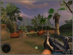 Po chwili dotrzesz do barykady - Misja 06 - Treehouse | Far Cry - Far Cry - poradnik do gry