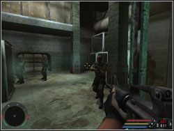 Trafisz do pomieszczenia z szybami, gdzie czeka cię strzelanina z kilkoma najemnikami - Misja 07 - Bunker | Far Cry - Far Cry - poradnik do gry