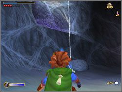 Teraz zeskocz na dół po dużych platformach, aż w końcu dostaniesz znajdziesz się w siedzibie pająków - 05 - Riddles in the Dark cz.1 | The Hobbit - The Hobbit - poradnik do gry