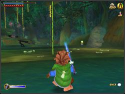 Zniszcz kolejną sieć i przeskocz po lianach na drugą stronę (uważaj by nie wpaść do wody) - 06 - Flies and Spiders cz.1 | The Hobbit - The Hobbit - poradnik do gry