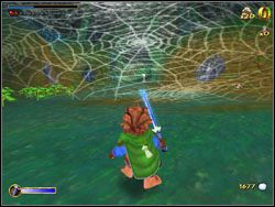 Teraz skieruj się w odwrotną stronę, przez pajęcze sieci - 06 - Flies and Spiders cz.2 | The Hobbit - The Hobbit - poradnik do gry