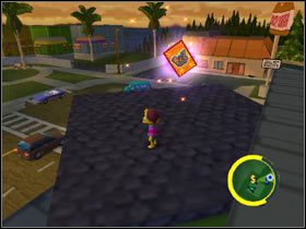 2) Barts Soul - Na dachu Bowlarama Barneya - wyskocz z odstających belek - Karty kolekcjonerskie | Level 3 The Simpsons Hit & Run - The Simpsons: Hit & Run - poradnik do gry