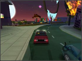 3) Bart T-Shirt - W dokach na kręcącym się znaku Planet Hype - Karty kolekcjonerskie | Level 6 The Simpsons Hit & Run - The Simpsons: Hit & Run - poradnik do gry