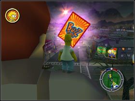 5) Hell Toupee - Na środku terenu nowego (otwartego dopiero w tej cześci gry) cmentarza - na rzece - Karty kolekcjonerskie | Level 7 The Simpsons Hit & Run - The Simpsons: Hit & Run - poradnik do gry