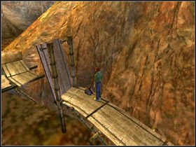 Na szczęście wystarczyło dobrze się rozpędzić i skoczyć na mostek, aby delikatnie opadł - 25. Teledahn cz.7 | Uru Ages Beyond Myst - Uru: Ages Beyond Myst - poradnik do gry