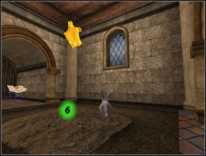 Następna komnata to ponownie figurka królika (7), którym przechodzimy przez zarośnięte przejście w ścianie do komnaty obok (8) - Wyzwanie Lapifors-Draconifors (1) | Solucja Harry Potter i Więzień Azkabanu - Harry Potter i Więzień Azkabanu - poradnik do gry