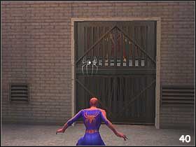 Po rozgromieniu wszystkich przeciwników znajdujących się w tym pomieszczeniu, otwórz przyciskiem drzwi (#41) - [Misja 3] Pojedynek z Pumą cz.1 | Spider-Man 2 The Game - Spider-Man 2: The Game - poradnik do gry