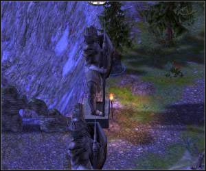 Pierwszy grobowiec znajdziesz przy wschodniej części mostu, jest nad ogromnymi statuami - 5.9 [ROZDZIAŁ 1] Icegate Marsh - Pozostałe questy cz.1 | SpellForce Zakon Świtu - SpellForce: Zakon Świtu - poradnik do gry