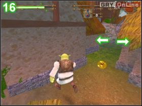 Idź tam, gdzie prowadzi prawa strzałka na obrazku [15] - [POZIOM 09] The Potion Fails cz.2 | Shrek 2 The Game - Shrek 2: The Game - poradnik do gry
