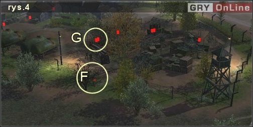 Do obozu musimy wejść w takim momencie, gdy w pobliżu zrobionego przez nas otworu ([F][rys - Misja 5 - Ratunek (2) | Projekt Ameryka | Soldiers Ludzie Honoru - Soldiers: Ludzie Honoru - poradnik do gry