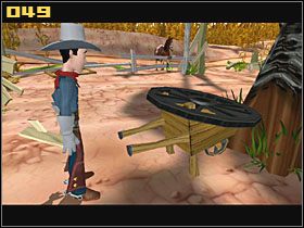 Połóż świni na czarę świeżo złapanego pstrąga, a kiedy ta zacznie jeść, przytrzaśnij jej łeb klapą (45) - Jak naprawić powóz i przebrać się za doktora? cz.2 - Fenimore Fillmore: The Westerner - poradnik do gry