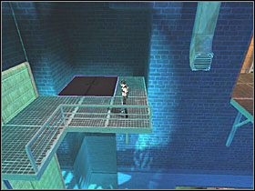 Tutaj zmierz się z pojedynczym przeciwnikiem, po czym skocz na platformę po lewej - Performance Center (1) | Scena 10 | Catwoman - Catwoman - poradnik do gry