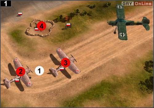 Przejdź kamerą na lotnisko i odkryj teren samolotem zwiadowczym - kliknij w miejsce [1] - [Niemcy] Misja 1 [Opis 1] w Codename Panzers - Faza Pierwsza - Codename: Panzers - Faza Pierwsza - poradnik do gry