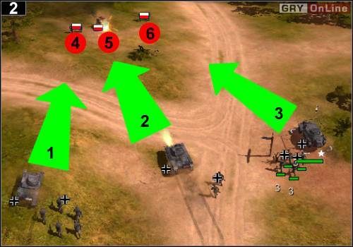 Rozdziel wojaków na trzy grupy - [Niemcy] Misja 1 [Opis 1] w Codename Panzers - Faza Pierwsza - Codename: Panzers - Faza Pierwsza - poradnik do gry