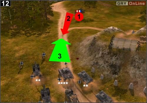 Jedź dalej, tam, gdzie pokazuje to powyższy obrazek - [Niemcy] Misja 4 [Opis 4] w Codename Panzers - Faza Pierwsza - Codename: Panzers - Faza Pierwsza - poradnik do gry