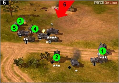 Zanim przeciwnik cię zaatakuje, będziesz miał chwilkę czasu, by się ustawić - [Niemcy] Misja 5 [Opis 2] w Codename Panzers - Faza Pierwsza - Codename: Panzers - Faza Pierwsza - poradnik do gry