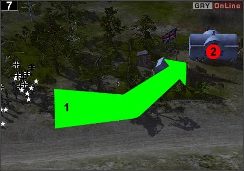 Biegnij do miejsca pokazanego na obrazku powyżej (jeśli nie wiesz gdzie to - spójrz na mapę) - [Niemcy] Misja 6 [Opis 3] w Codename Panzers - Faza Pierwsza - Codename: Panzers - Faza Pierwsza - poradnik do gry