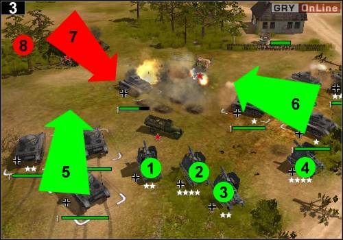 Jednocześnie po lewej rozegra się naprawdę emocjonująca i trudna bitwa - [Niemcy] Misja 10 [Opis 2] w Codename Panzers - Faza Pierwsza - Codename: Panzers - Faza Pierwsza - poradnik do gry