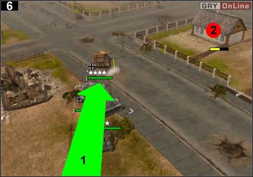 Jedź czołgami tak, jak pokazuje to strzałka [1] - [Niemcy] Misja 11 [Opis 2] w Codename Panzers - Faza Pierwsza - Codename: Panzers - Faza Pierwsza - poradnik do gry
