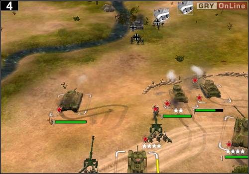 Tym razem bacznie zwracaj uwagę na twoje czołgi, wycofuj te, na których skupi się ogień wszystkich czołgów przeciwnika - [Rosja] Misja 4 [Opis 2] w Codename Panzers - Faza Pierwsza - Codename: Panzers - Faza Pierwsza - poradnik do gry