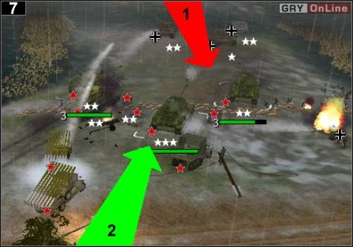 W tym samym czasie nowo zdobyte jednostki powinny dojechać na prawy posterunek, który będzie oblegany przez trzy wrogie czołgi, które wyjadą z [1] - [Rosja] Misja 6 [Opis 3] w Codename Panzers - Faza Pierwsza - Codename: Panzers - Faza Pierwsza - poradnik do gry