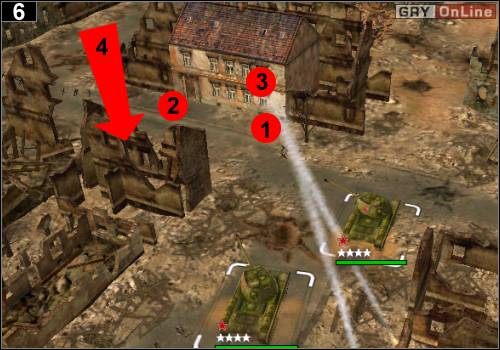 Jak widzisz na powyższym obrazku, z domku strzela w ciebie rakietami piechota - [Rosja] Misja 8 [Opis 2] w Codename Panzers - Faza Pierwsza - Codename: Panzers - Faza Pierwsza - poradnik do gry