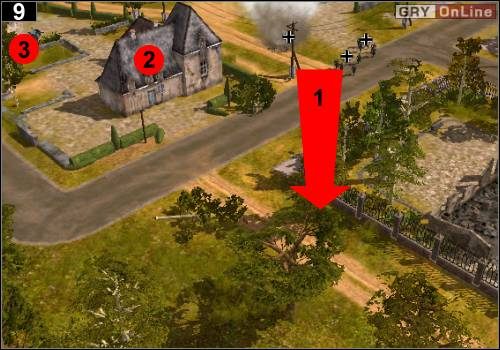 Odkryj Jeffreyem piechotę w [1] i strzel w nią działami - [Alianci] Misja 3 [Opis 3] w Codename Panzers - Faza Pierwsza - Codename: Panzers - Faza Pierwsza - poradnik do gry