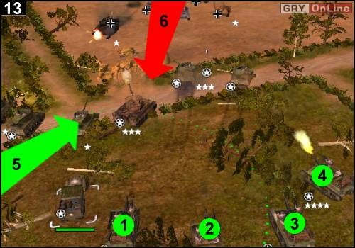 Rozstaw działa w [1], [2], [3] i [4] i zaatakuj przeciwnika - [Alianci] Misja 4 [Opis 5] - Codename: Panzers - Faza Pierwsza - poradnik do gry