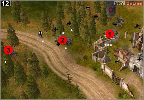 Przysuń działa i Jeffreya (idąc nim uważaj na ocalałą piechotę, trzymaj z nim cały czas medyków) - [Alianci] Misja 5 [Opis 4] w Codename Panzers - Faza Pierwsza - Codename: Panzers - Faza Pierwsza - poradnik do gry