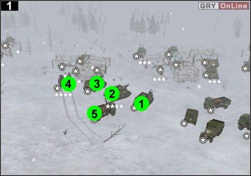 Zatrzymaj grę po starcie i utwórz trzy grupy, w każdej niech będą cztery Priesty i jedna ciężarówka z amunicją - [Alianci] Misja 7 [Opis 1] w Codename Panzers - Faza Pierwsza - Codename: Panzers - Faza Pierwsza - poradnik do gry