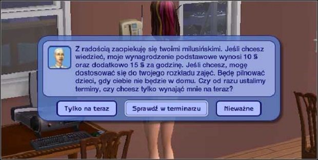 Opiekunka do dziecka - zajmuje się ona naszymi dziećmi w momencie, kiedy zostają same w domu, ponieważ dorośli Simowie (rodzice) pracują - Telefon | The Sims 2 - The Sims 2 - Pełna Kolekcja - poradniki