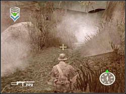 Po dłuższym marszu dotrzesz do większej polanki przykrytej mgłą - Montys People (1) | Misja 06 | ShellShock Nam 67 - ShellShock: Nam 67 - poradnik do gry