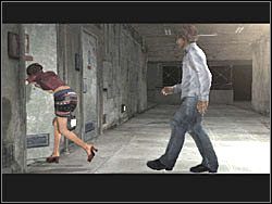 W pewnym momencie Cynthia źle się poczuje i uda się do pobliskiej łazienki - Podziemne przejście (1) | Etap 2 w Silent Hill 4 The Room - Silent Hill 4: The Room - poradnik do gry