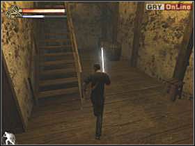 Schodząc po schodach uważaj - z prawej wybiegnie czarodziej, który rzuca kulami z zieloną energią - 09 - Płonące miasto cz.2 - Shade: Gniew Aniołów - poradnik do gry