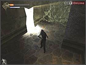 Otwórz drzwi i biegnij dalej, pokonaj dwa małe pająki i zabierz dwie łzy (lewy obrazek) - 12 - Pajęcze gniazdo cz.2 - Shade: Gniew Aniołów - poradnik do gry