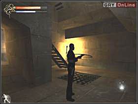 Wskocz na piętrowe półki ze skarbami, z nich szybko przeskocz na coś w rodzaju balkonu - pojawi się tam kapłan - 16 - Świątynia Seta II cz.3 - Shade: Gniew Aniołów - poradnik do gry