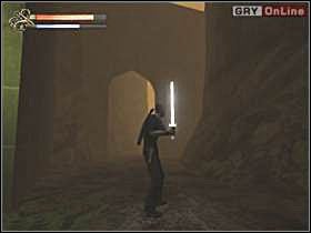 Przeskocz na rozległą półkę, gdzie znajdują się trzy skarabeusze - 22 - W objęcia ciemności I - Shade: Gniew Aniołów - poradnik do gry