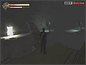 Skocz z niej na środkową, potem natomiast na tą przy skale, na której znajdują się trzy magiczne łzy (lewy obrazek) - 29 - Maszyna cz.1 - Shade: Gniew Aniołów - poradnik do gry